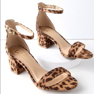Lulu’s Harper Leopard Ankle Strap Heels